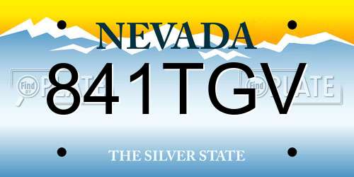 841TGV Nevada License Plate