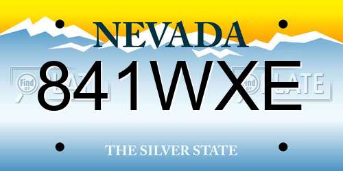 841WXE Nevada License Plate