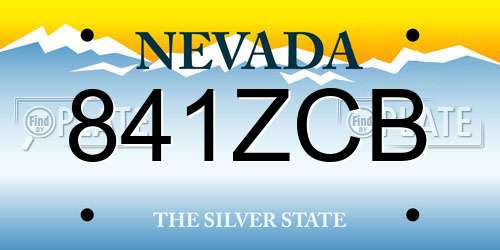 841ZCB Nevada License Plate