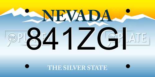 841ZGI Nevada License Plate