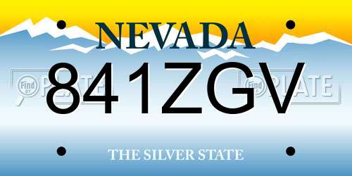 841ZGV Nevada License Plate