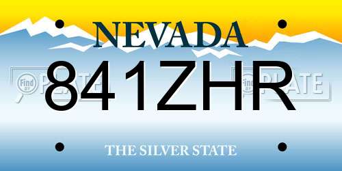 841ZHR Nevada License Plate