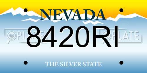 8420RI Nevada License Plate