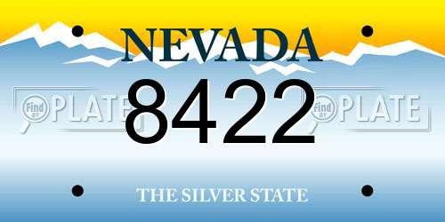 8422 Nevada License Plate