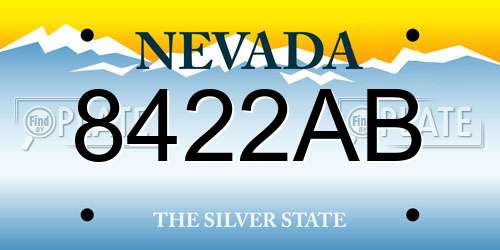 8422AB Nevada License Plate
