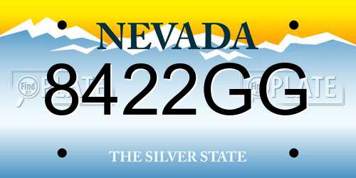 8422GG Nevada License Plate