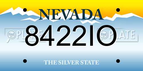 8422IO Nevada License Plate
