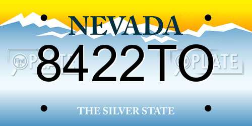 8422TO Nevada License Plate