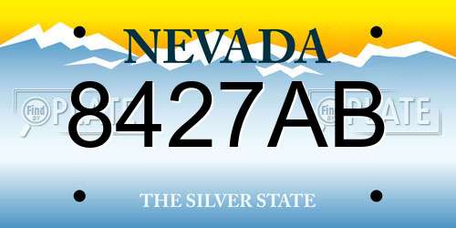 8427AB Nevada License Plate