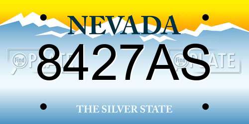 8427AS Nevada License Plate