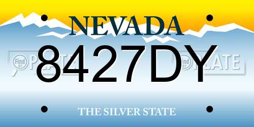8427DY Nevada License Plate
