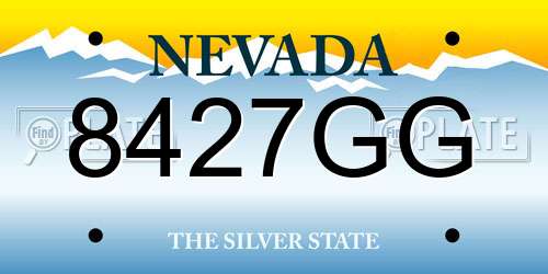 8427GG Nevada License Plate