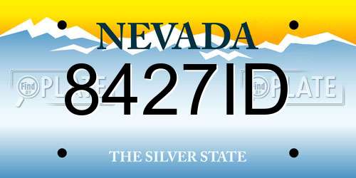 8427ID Nevada License Plate