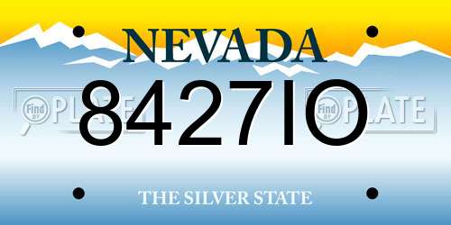8427IO Nevada License Plate