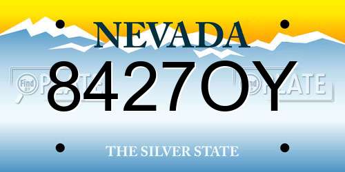 8427OY Nevada License Plate