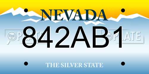 842AB1 Nevada License Plate