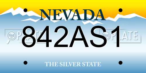 842AS1 Nevada License Plate