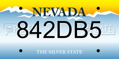 842DB5 Nevada License Plate