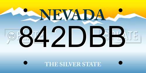 842DBB Nevada License Plate