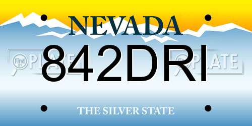 842DRI Nevada License Plate