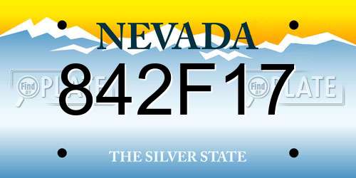842F17 Nevada License Plate