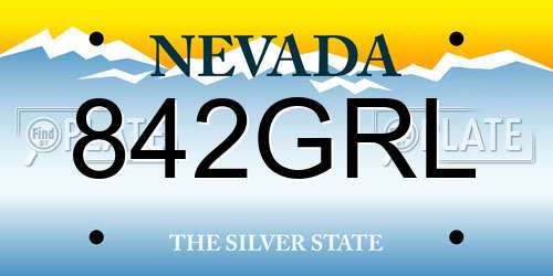 842GRL Nevada License Plate