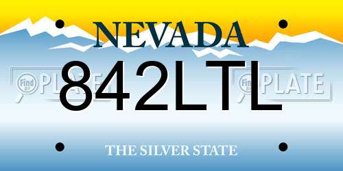 842LTL Nevada License Plate