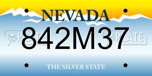 842M37 Nevada License Plate