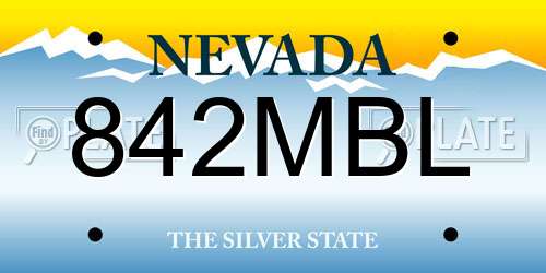 842MBL Nevada License Plate