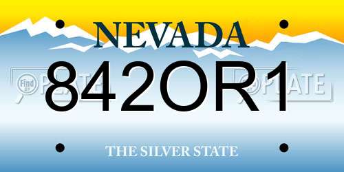 842OR1 Nevada License Plate