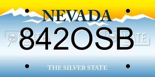 842OSB Nevada License Plate