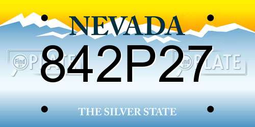 842P27 Nevada License Plate
