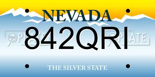 842QRI Nevada License Plate