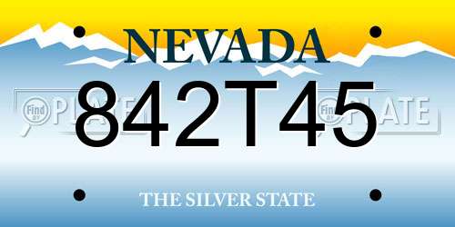 842T45 Nevada License Plate