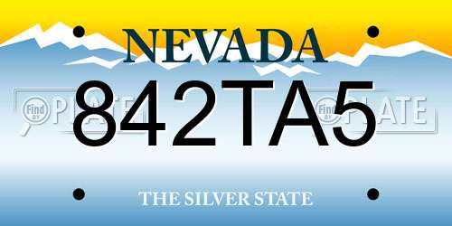 842TA5 Nevada License Plate