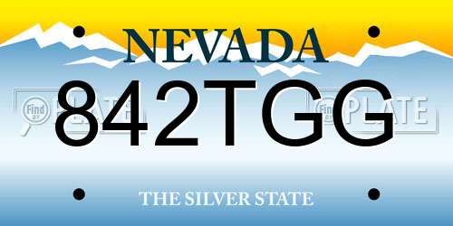 842TGG Nevada License Plate