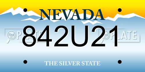 842U21 Nevada License Plate