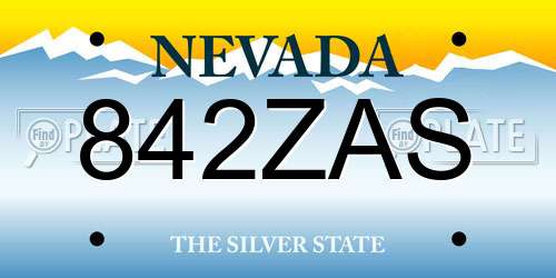 842ZAS Nevada License Plate