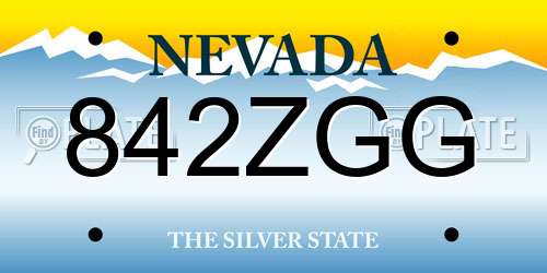 842ZGG Nevada License Plate