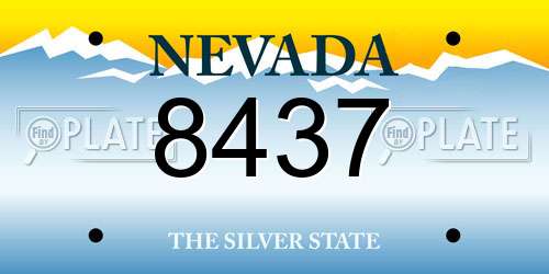 8437 Nevada License Plate