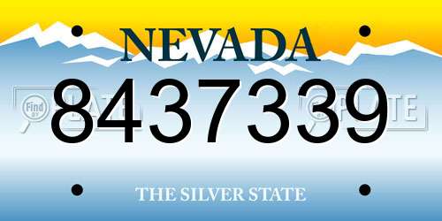 8437339 Nevada License Plate
