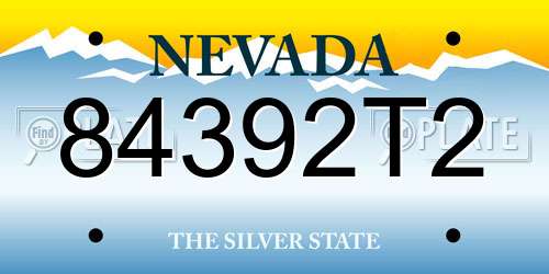 84392T2 Nevada License Plate