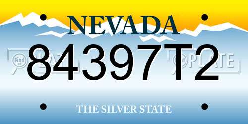 84397T2 Nevada License Plate
