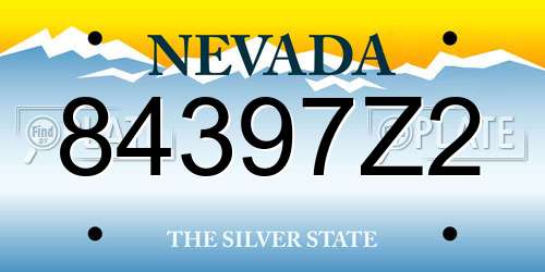 84397Z2 Nevada License Plate