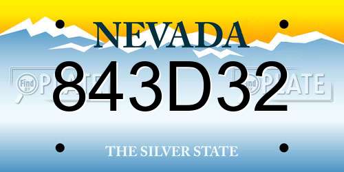 843D32 Nevada License Plate