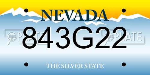 843G22 Nevada License Plate