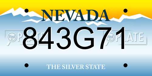 843G71 Nevada License Plate