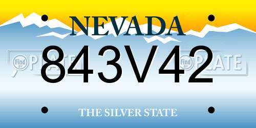 843V42 Nevada License Plate