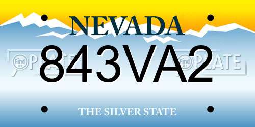 843VA2 Nevada License Plate
