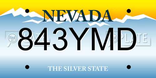 843YMD Nevada License Plate